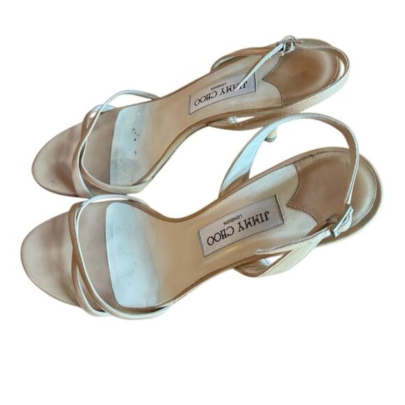 Jimmy Choo Women's Leather Indie Slingback Heels in Nude Size 9.5 (39.5) - Picture 3 of 8